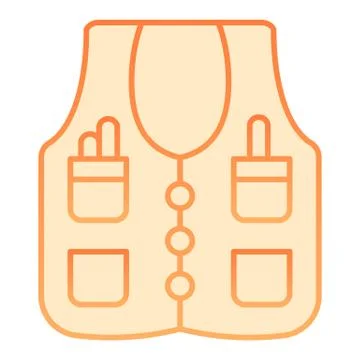 Worker jacket flat icon. Jacket plumbing orange icons in trendy flat style. Work Stock Illustration