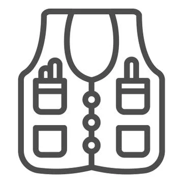 Worker jacket line icon. Jacket plumbing vector illustration isolated on white Stock Illustration