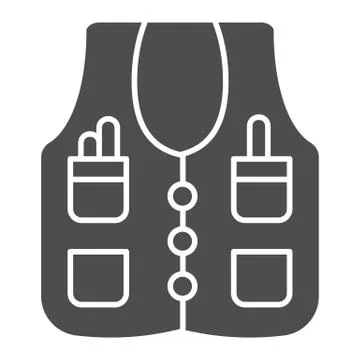 Worker jacket solid icon. Jacket plumbing vector illustration isolated on white Stock Illustration
