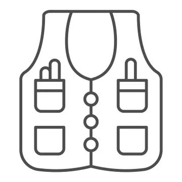 Worker jacket thin line icon. Jacket plumbing vector illustration isolated on Stock Illustration