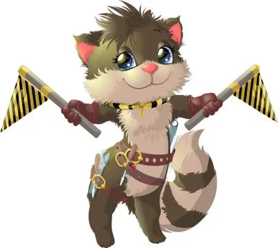 Worker kitten Stock Illustration