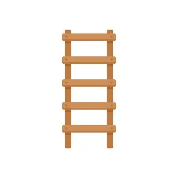 Worker ladder icon flat vector. Wood stand 스톡 일러스트