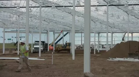 Worker in Large Construction Site Video stock 12617149