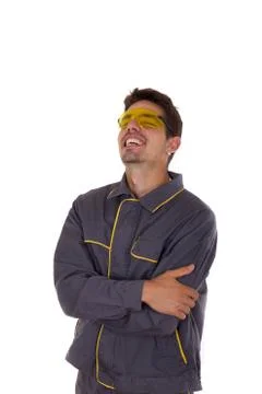 Worker laughs Stock Photos