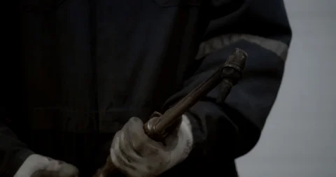 Worker lights a welding torch creating a giant flame Stock Footage 120644253