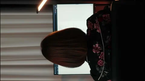 Worker looking at computer screen, scrol... | Stock Video | Pond5
