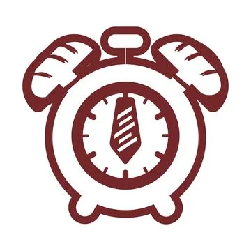 Worker lunch time clock logo and icon Stock Illustration