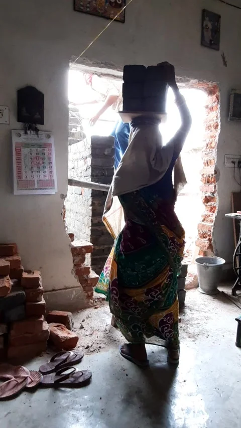 Worker make brick wall Stock Footage 210527741