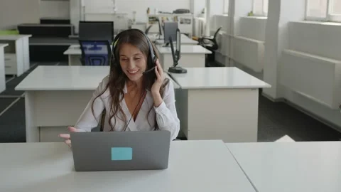 Worker is making conference online with customer Stock Footage 157968414