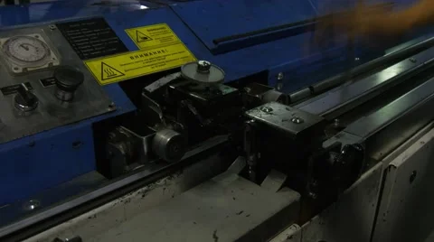 Worker is Making Metal Frame, Metal Detail, Worker's Hands, Blue Machine, Glass Stock Footage 53005519