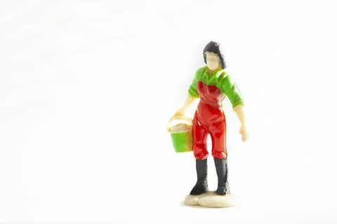 Worker man doll with white background. Stock Photos