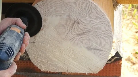 Worker man with electric sander tool Stock Footage 79997815