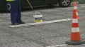 Worker man marking the street HD Footage