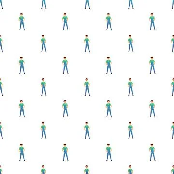 Worker man seamless pattern presenting industrial occupation Illustrazione stock