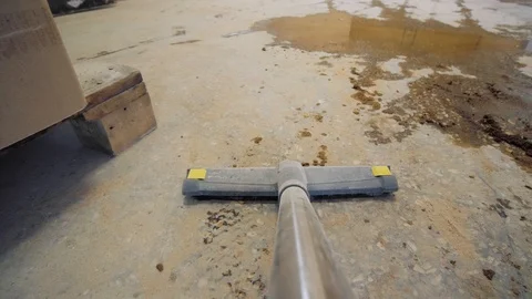 Worker man use vacuum cleaner in construction Stock Footage 127377638