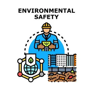 Worker managing environmental safety Ilustración de archivo