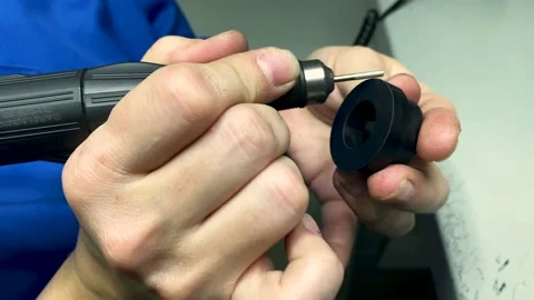 Worker manufactures rubber and polymer sealing elements and oil seals Vídeo Stock 211162526