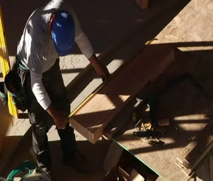 Worker measures with tape measure Stock Footage 21559472