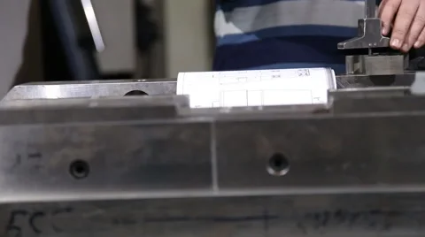 Worker measuring caliper Stock Footage 58657329