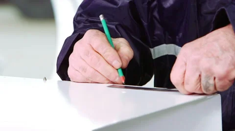 Worker measuring the object Stock-Footage 62470485