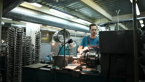 Worker on the mechanical production Stock-Footage 99178254