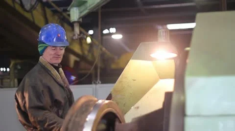 Worker in metalwork industry Stock Footage 20484530