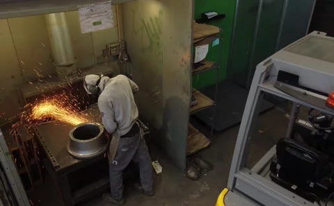 Worker mill the metal Stock Footage 218570299