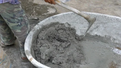 Worker mixing a cement Stock Footage 113025170