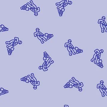 Worker mixing cement line vector seamless pattern 스톡 일러스트