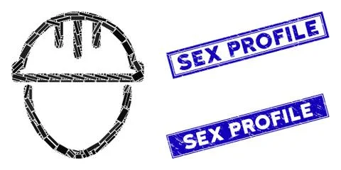 Worker Mosaic and Distress Rectangle Sex Profile Watermarks Illustrazione stock