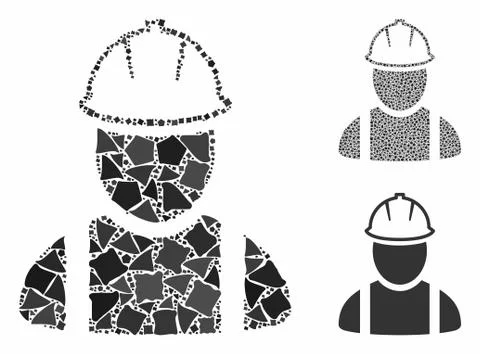 Worker Mosaic Icon of Tremulant Elements Illustrazione stock
