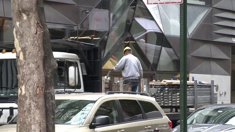 Worker in New York Stock Footage 77088225