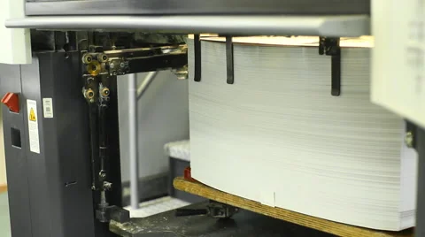 Worker of Offset Printed Machine Stock Footage 68684737