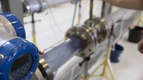 Worker opening a crane in a factory Stock Footage 81809835