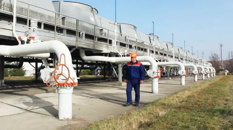 Worker Opens Valve Stock Footage 48709702