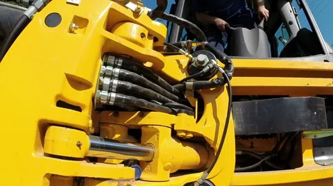 A Worker Operates Heavy Machinery Stock Footage 42765033