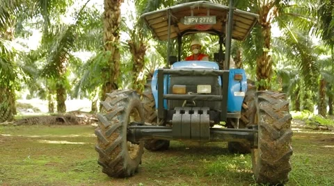 Worker Operates A Tractor Sprayer Stock Footage 62207857