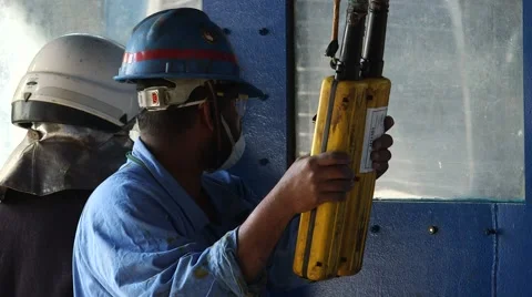 Worker Operating With A Control Panel Stock Footage 63989012