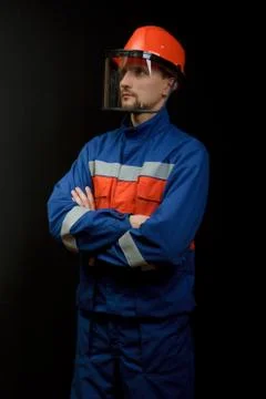 The worker in overalls Stock Photos