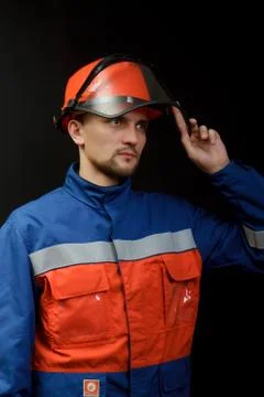 The worker in overalls Stock Photos