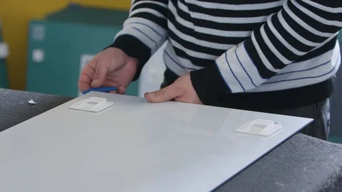 Worker Packing Glass Stock Footage 93018882