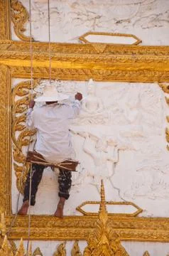 Worker paint color Stock Photos