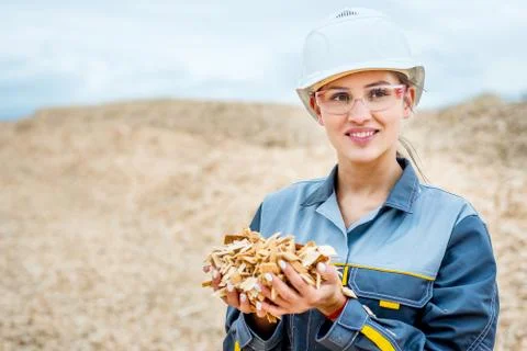Worker at a paper mill plant Stock Photos