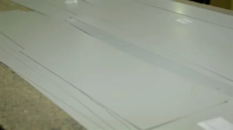 Worker paste mark on products Stock Footage 65286218