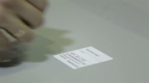 Worker paste mark on products Video stock 65286232