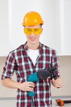 Worker with perforator Stock Photos