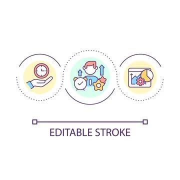 Worker performance loop concept icon Stock Illustration