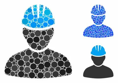 Worker person Composition Icon of Circles Stock Illustration