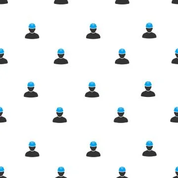 Worker Person Flat Vector Seamless Pattern 스톡 일러스트