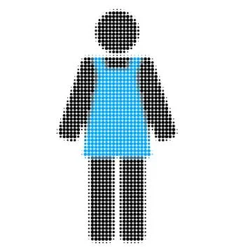 Worker Person Halftone Dotted Icon イラスト素材